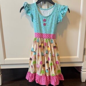 Eleanor Rose Aqua and Pink Ice Cream Delight Dress